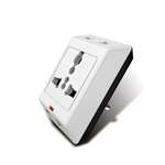 Geep Extreme 3 Pin Travel Multi Plug with Surge Protector White
